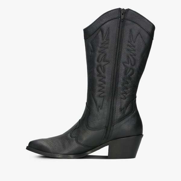 Damskie kozaki SYMBIOSIS PREMIUM HIGH COWBOY'S SHOES sywc121001 kolor czarny