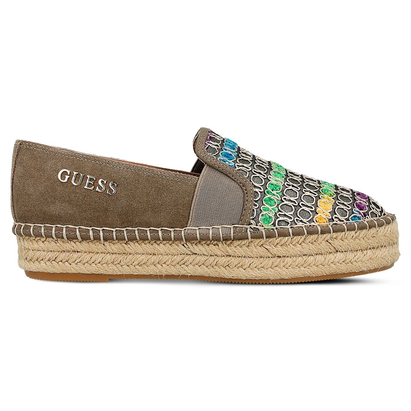 Damskie espadryle GUESS RELA flrel2fab14taupe kolor beżowy