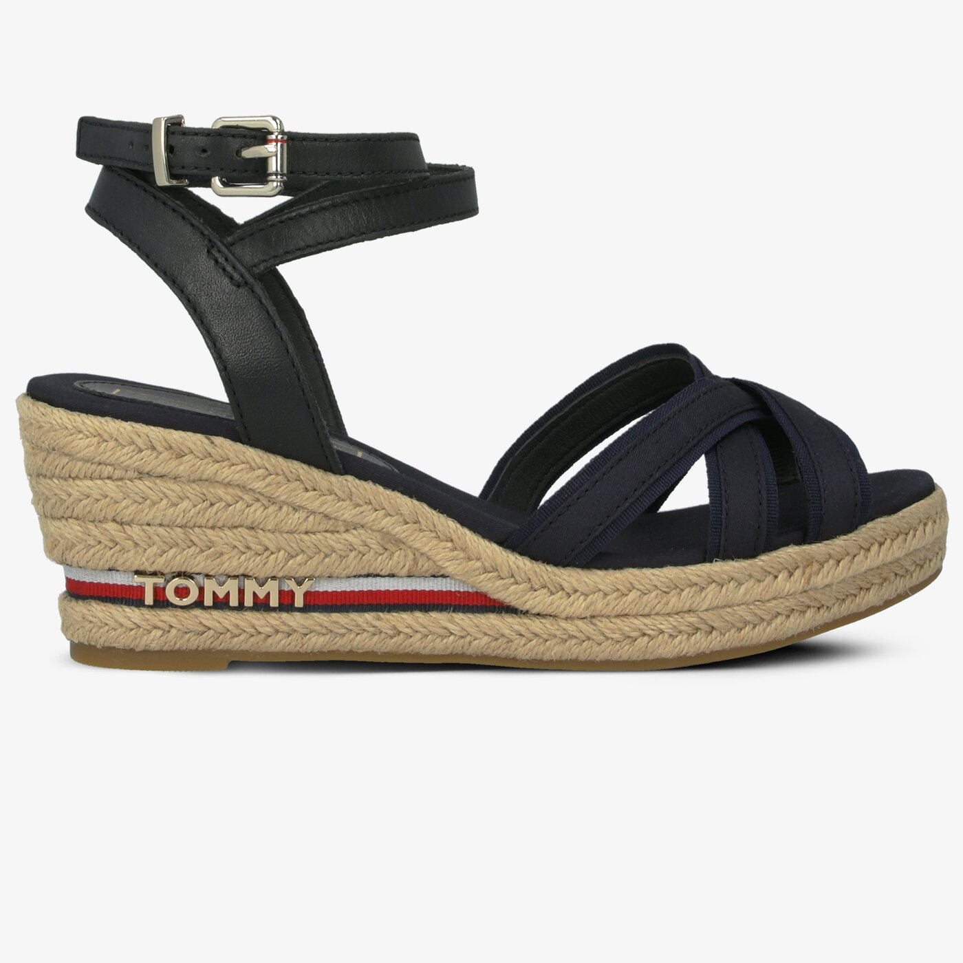 Damskie sandały TOMMY HILFIGER ELBA 60C1 ICONIC ELBA CORPORATE RIBBON fw0fw04056403 kolor granatowy