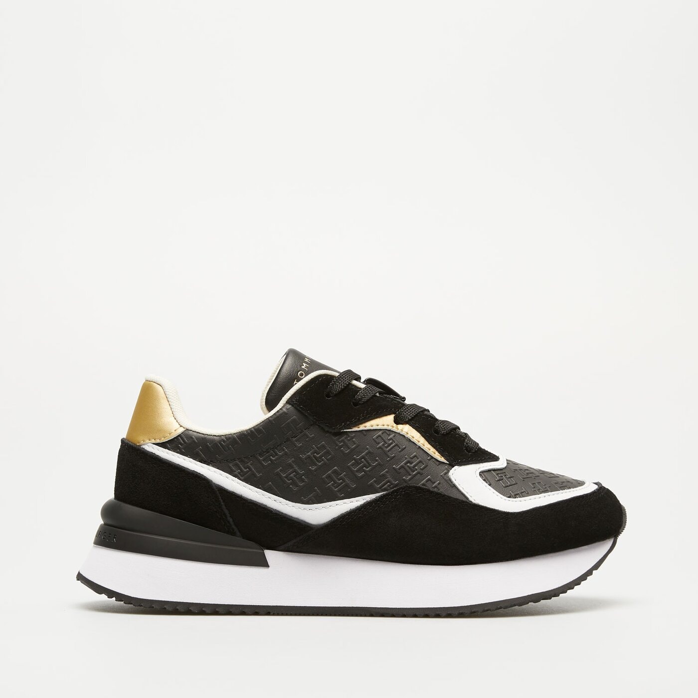 Damskie sneakersy (buty) TOMMY HILFIGER LUX MONOGRAM RUNNER fw0fw07816bds kolor czarny