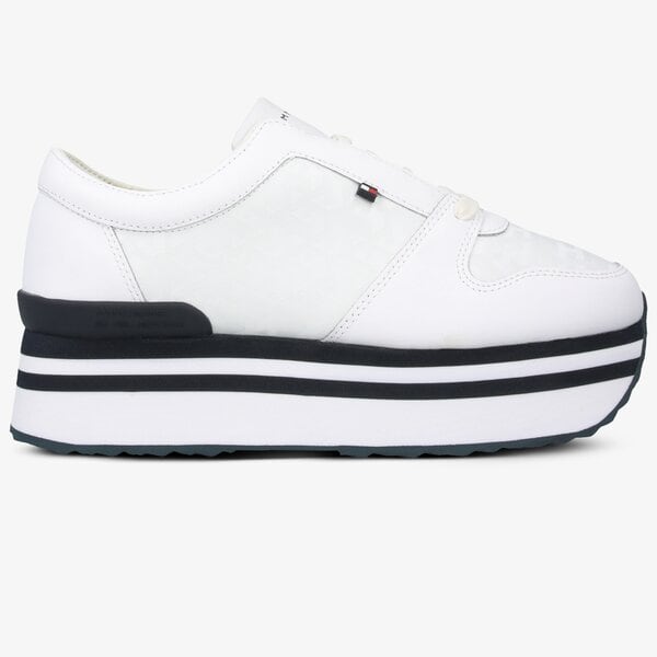 Damskie sneakersy (buty) TOMMY HILFIGER TOMMY JACQUARD FLATFORM SNEAKER fw0fw04680ybs kolor biały