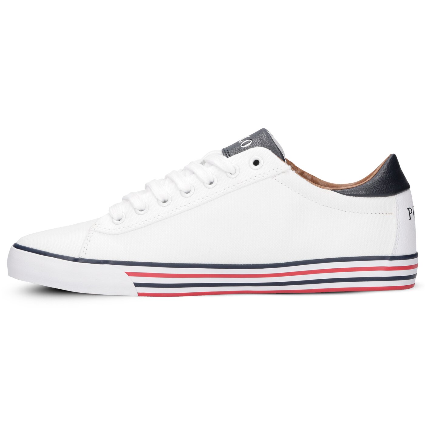 Męskie trampki POLO RL HARVEY NE PURE WHITE/NEWPORT NAVY CANVAS 816190758ead kolor biały