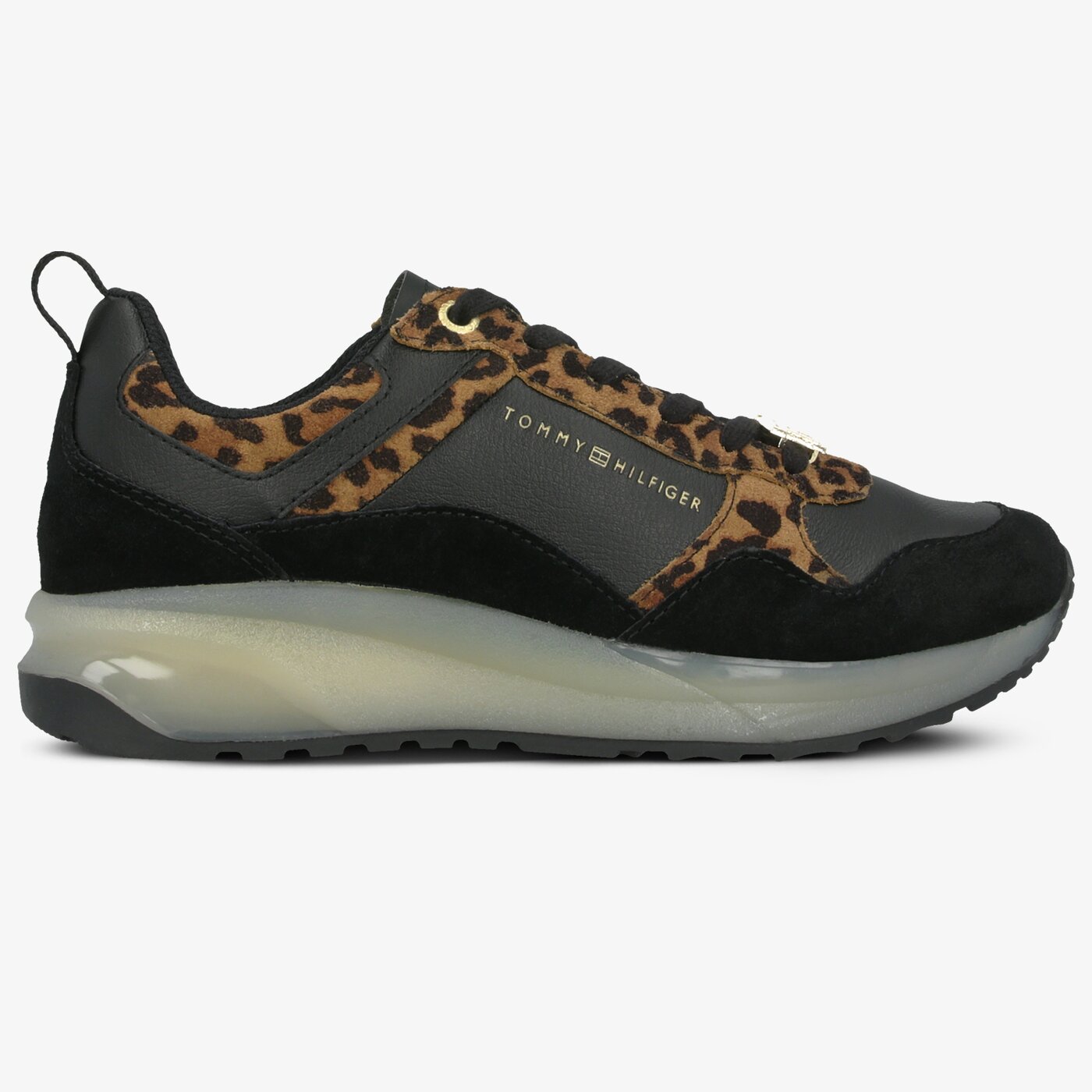 Damskie sneakersy (buty) TOMMY HILFIGER LEO PRINT SPORTY SNEAKER fw0fw045290gp kolor czarny
