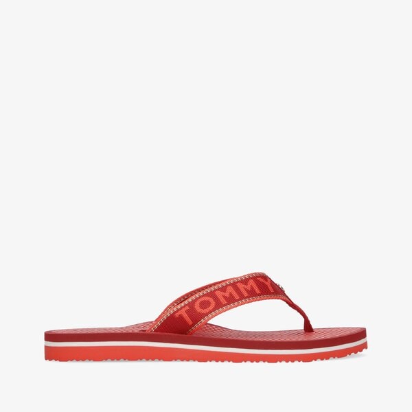 Damskie klapki TOMMY HILFIGER TOMMY SHINY WEBBING BEACH SANDAL fw0fw06419xng kolor pomarańczowy