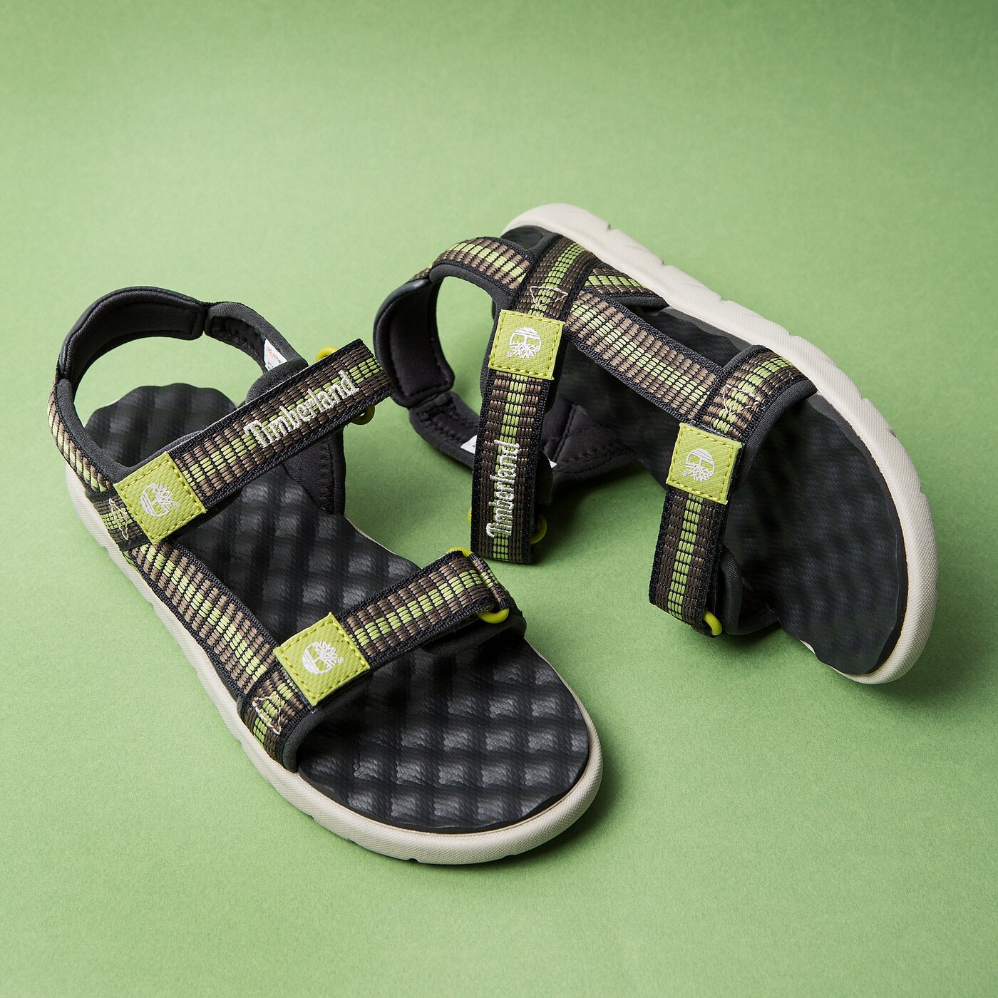 Dziecięce sandały / klapki TIMBERLAND PERKINS ROW WEBBING SNDL tb0a1nkd1101 kolor khaki