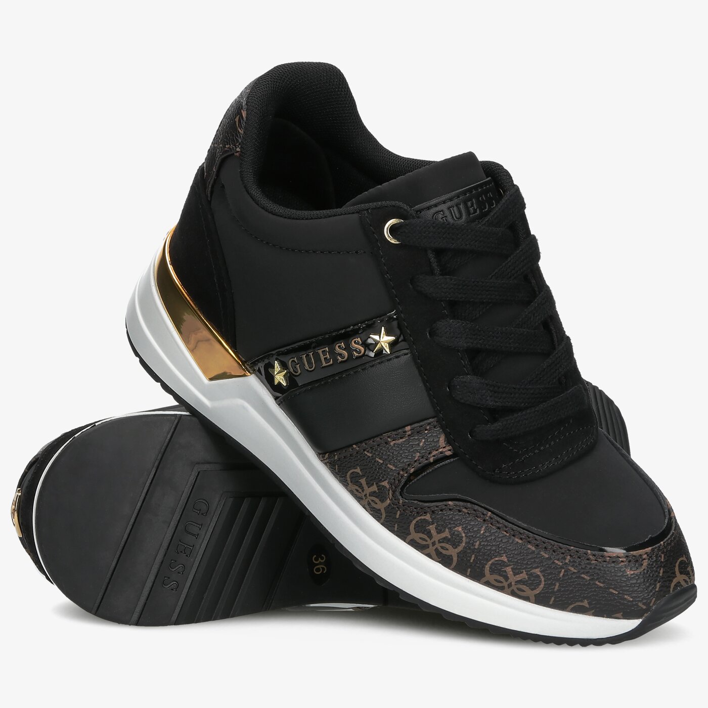 Damskie sneakersy (buty) GUESS RAVYN 2 fl7ra2 fal12black kolor czarny