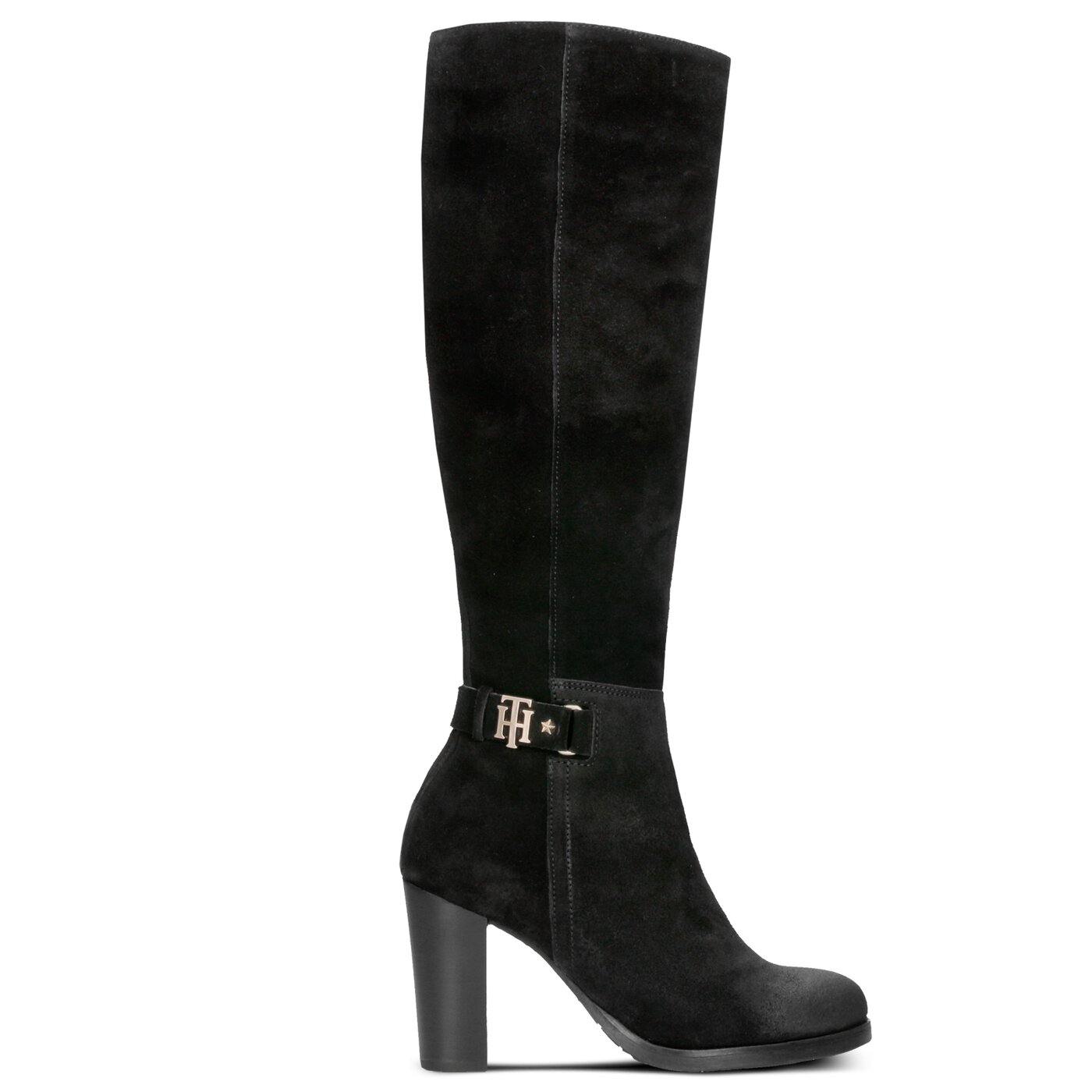 Damskie kozaki TOMMY HILFIGER BASIC HIKING HEELED BOOT SUEDE fw0fw03631990 kolor czarny