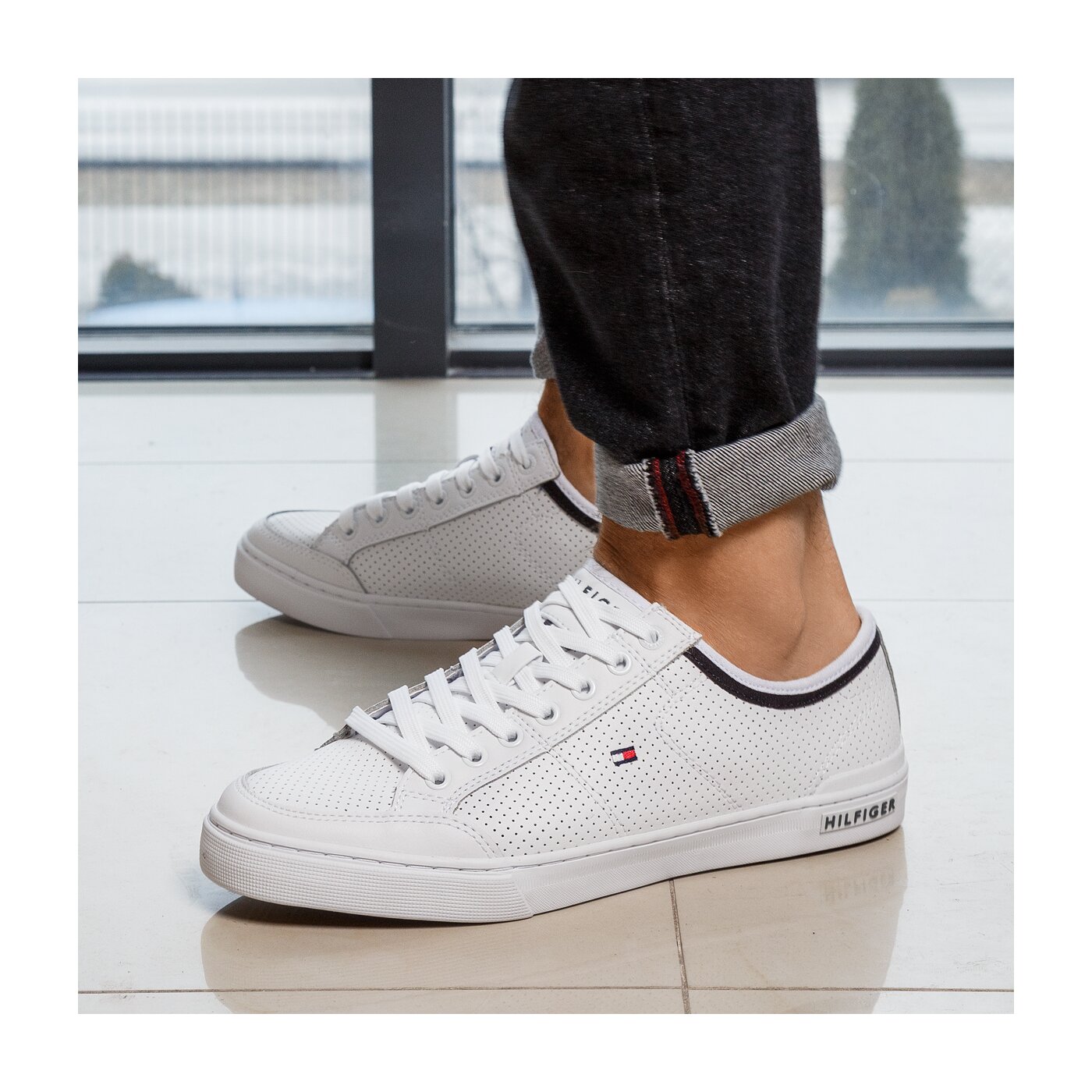 Męskie trampki TOMMY HILFIGER H2285ARRINGTON 5A fm0fm00552100 kolor biały