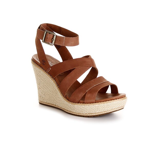 Damskie sandały TIMBERLAND EK DANFORTH LEATHER JUTE WRAPPED SANDAL 3948r kolor brązowy