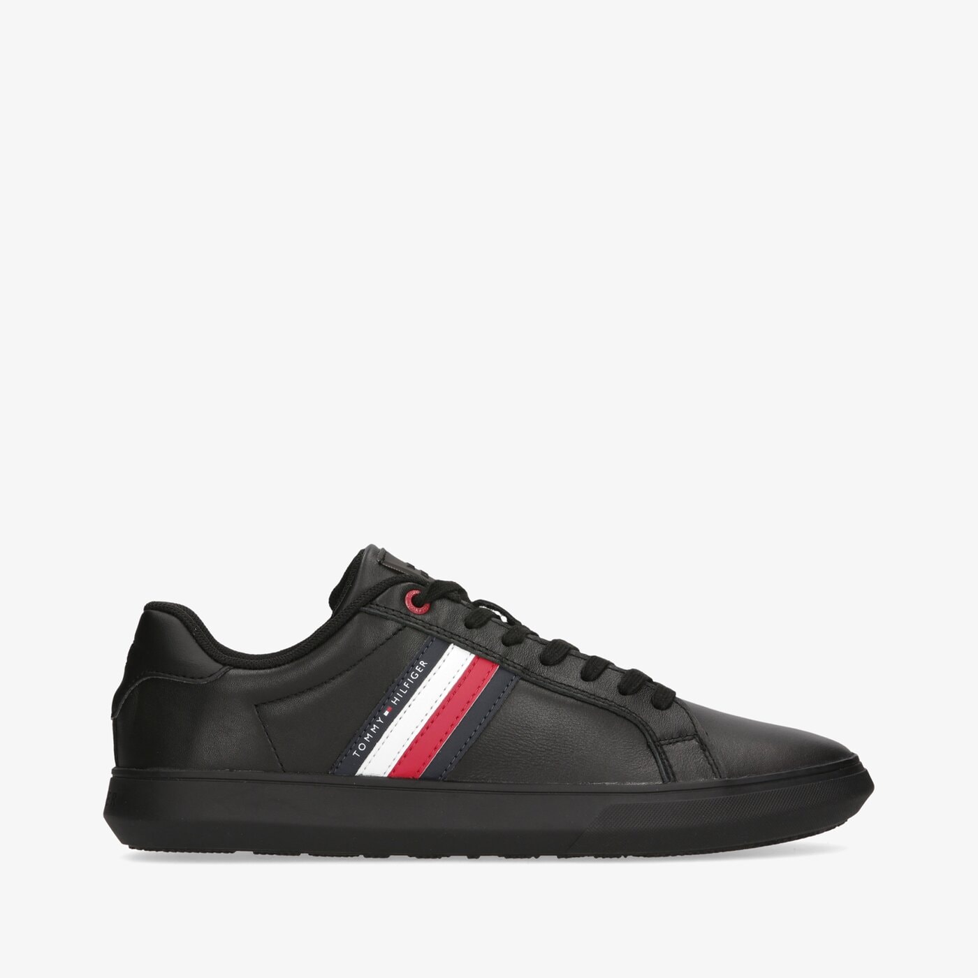 Męskie sneakersy (buty) TOMMY HILFIGER ESSENTIAL LEATHER CUPSOLE fm0fm026680gk kolor czarny