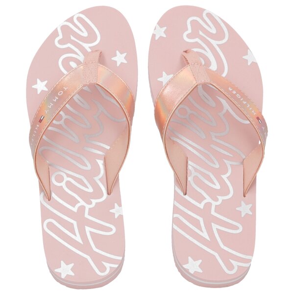 Damskie klapki TOMMY HILFIGER MIRROR SPARKLE BEACH SANDAL fw0fw02955502 kolor złoty