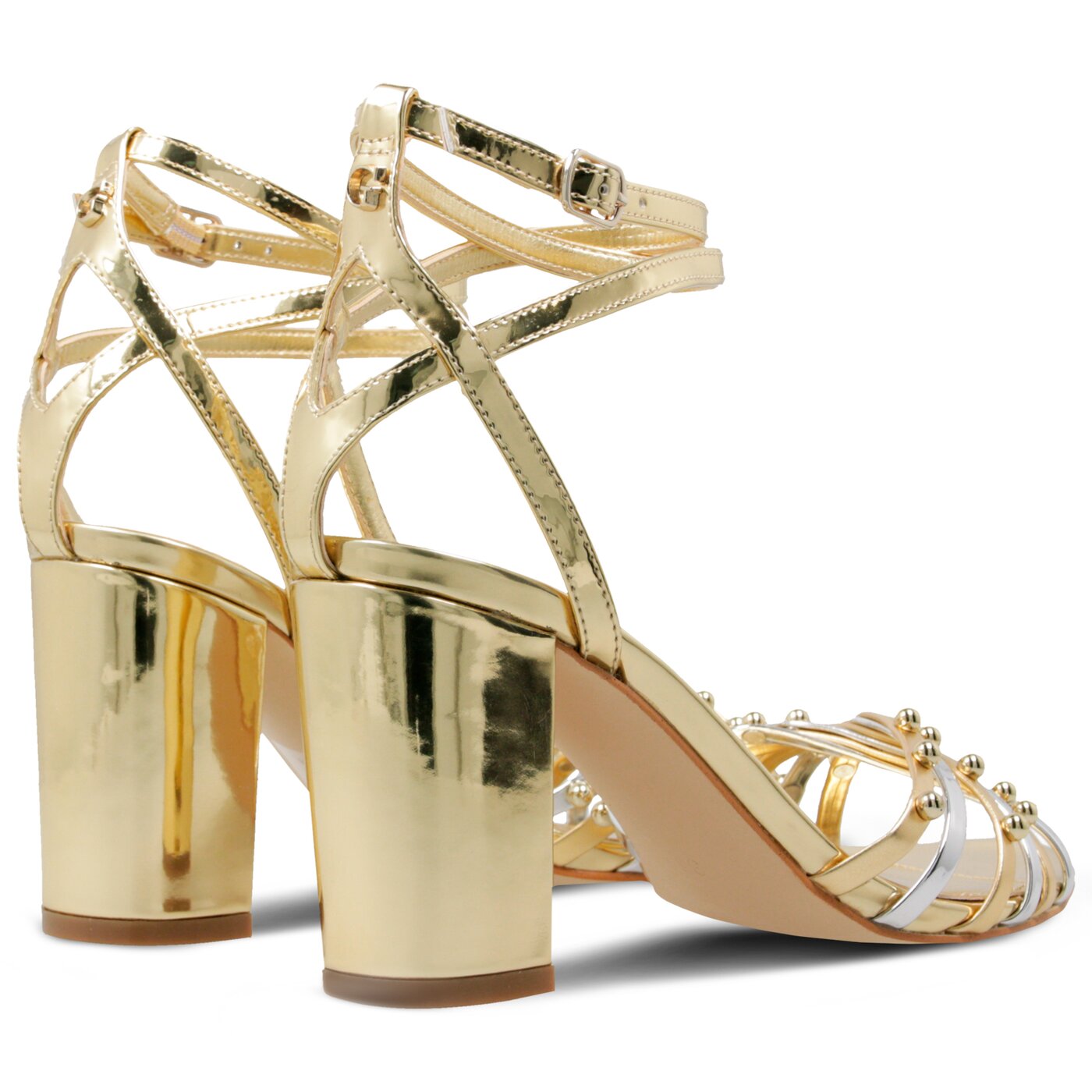 Damskie sandały GUESS MADESTY SANDAL fl6mdslel03silgo kolor złoty