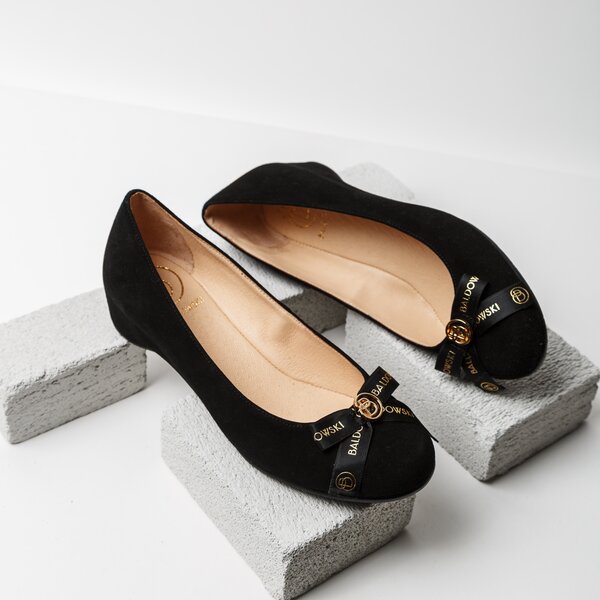 Damskie baleriny (buty) BALDOWSKI BALERINY Z KOKARDĄ w00322/klin/002 kolor czarny