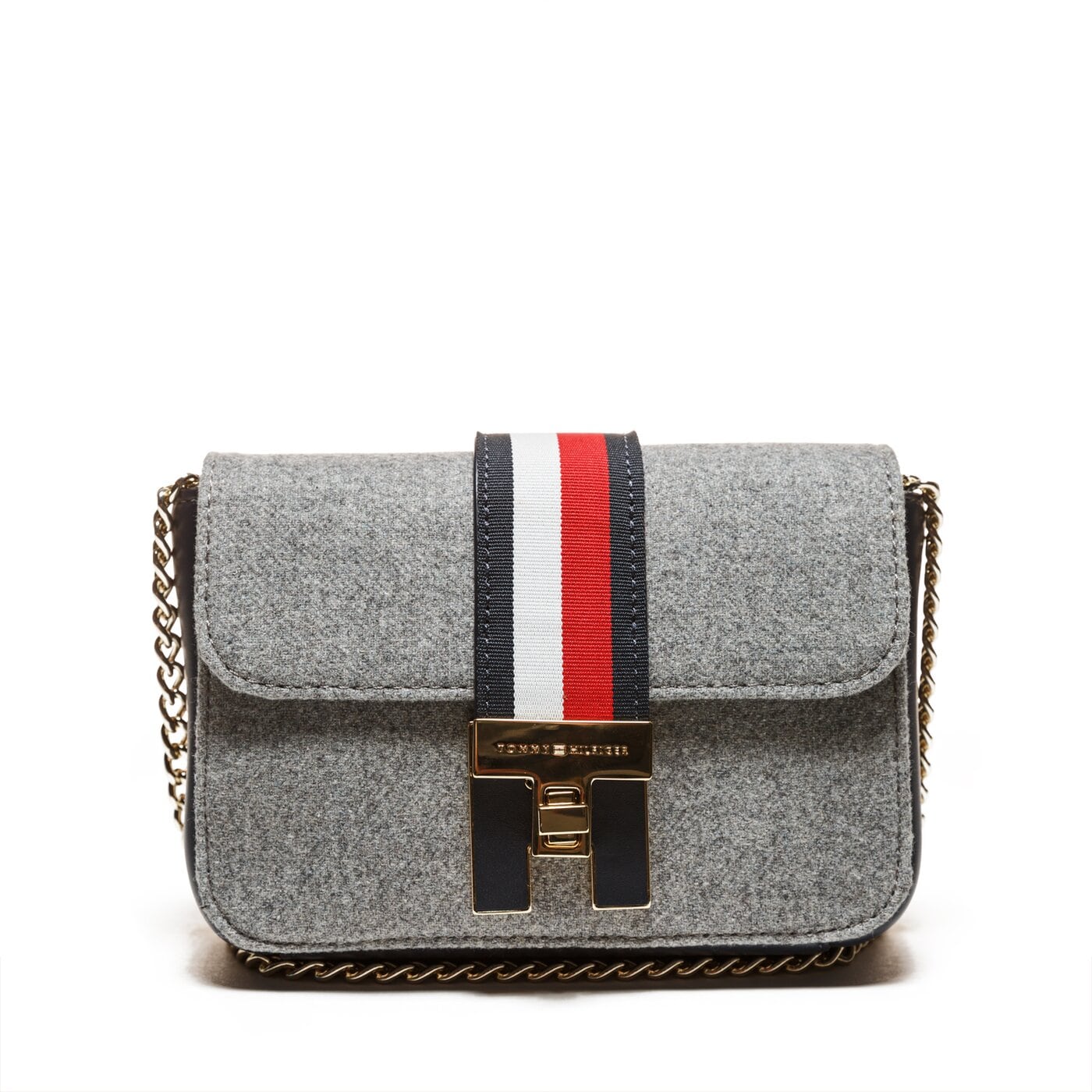 Damska torebka TOMMY HILFIGER TOREBKA HERITAGE MINI XOVER MELTON aw0aw05834901 kolor szary