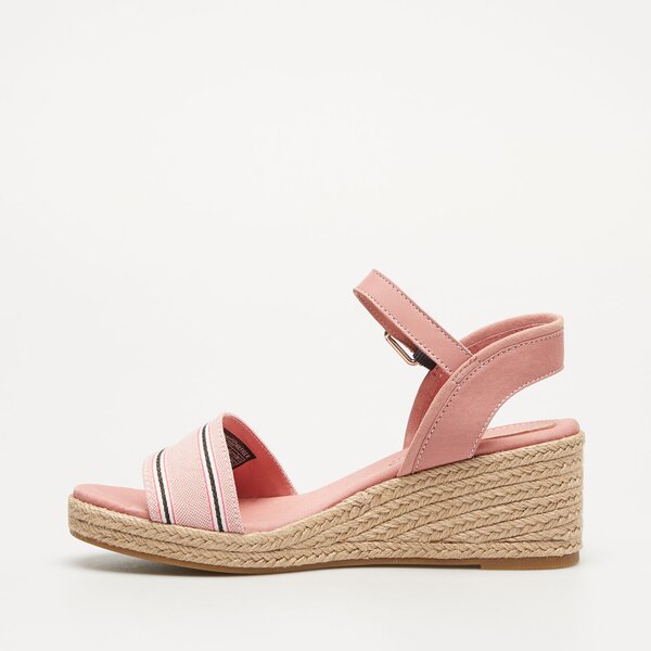 Damskie szpilki / czółenka TOMMY HILFIGER SHIRTING WEDGE SANDAL fw0fw078870kp kolor różowy