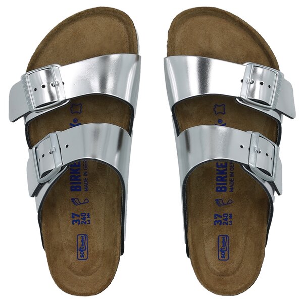 Damskie klapki BIRKENSTOCK ARIZONA SFB METALLICS 1005960 kolor srebrny