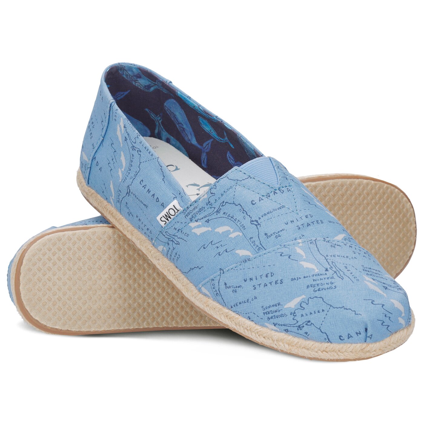 Damskie espadryle TOMS ALPARGATA - THE TOMS ANIMAL INITIATIVE OCEANA 10011563 kolor niebieski