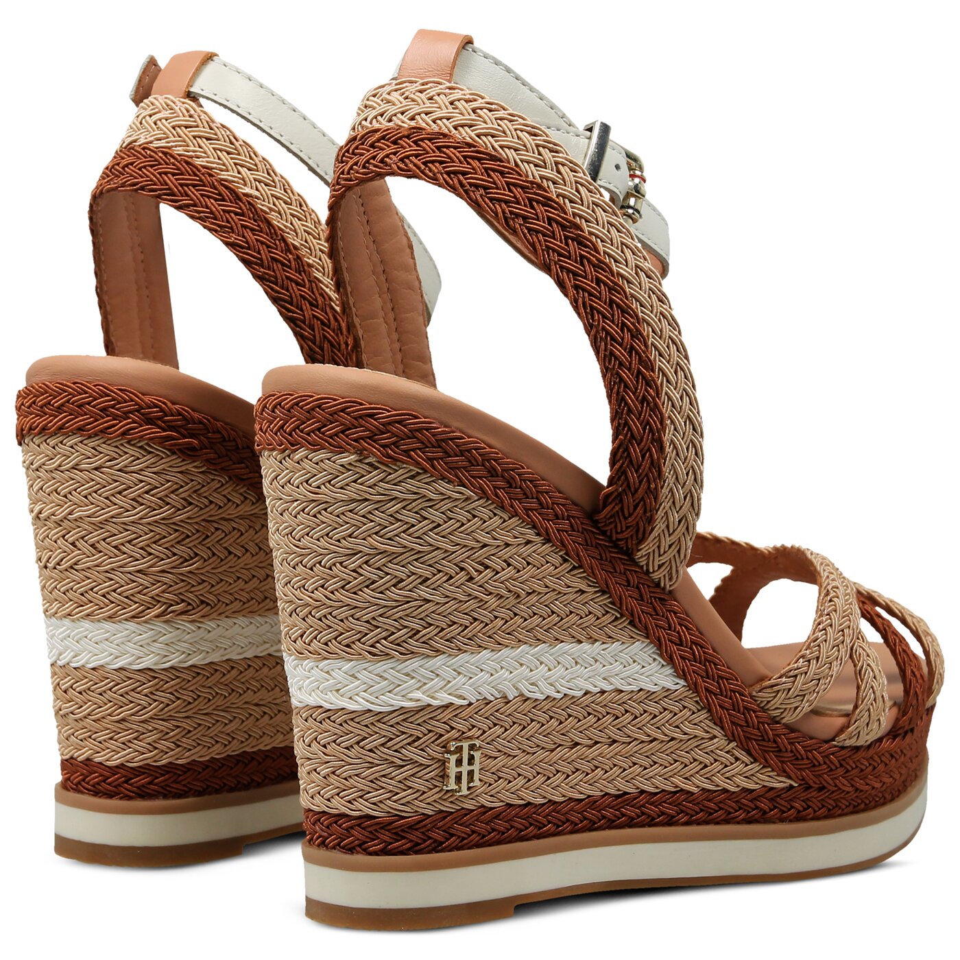 Damskie sandały TOMMY HILFIGER WEDGE SANDAL SPORTY OUTSOLE fw0fw02251121 kolor beżowy