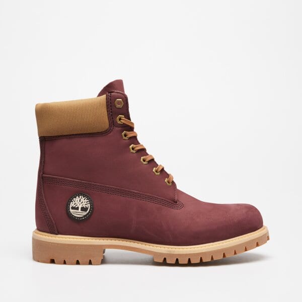 Męskie buty za kostkę TIMBERLAND PREMIUM 6 IN LACE WP BOOT tb0a2p6weq31 kolor bordowy