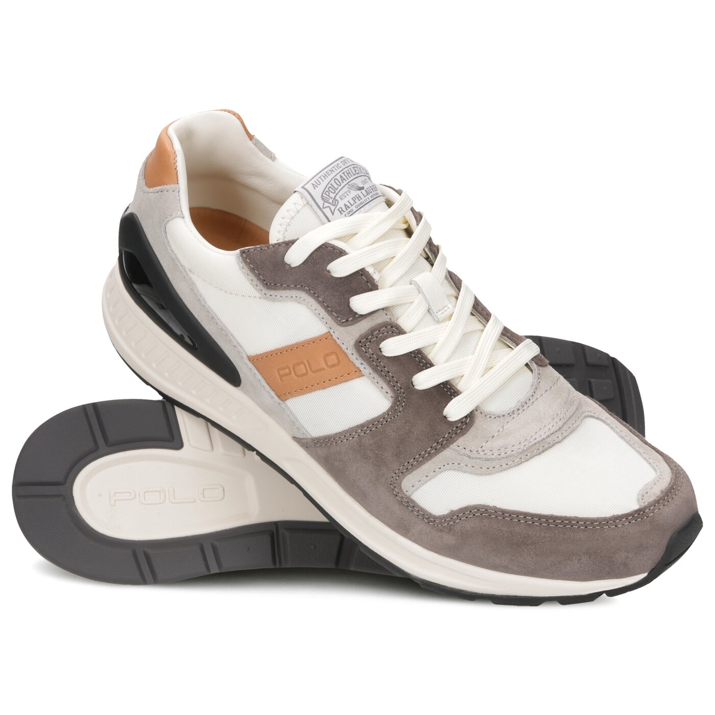 Męskie sneakersy (buty) POLO RL TRAIN100 CLS SNEAKERS ATHLETIC SHOE NEW GRAPHITE NYL 809710298004 kolor biały