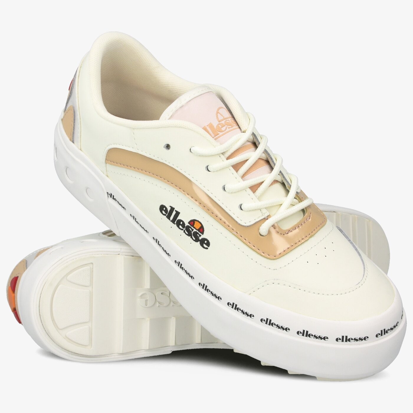 Damskie sneakersy (buty) ELLESSE ALZINA LTHR AF WHT/NAT/OFF WHT 613595 kolor biały