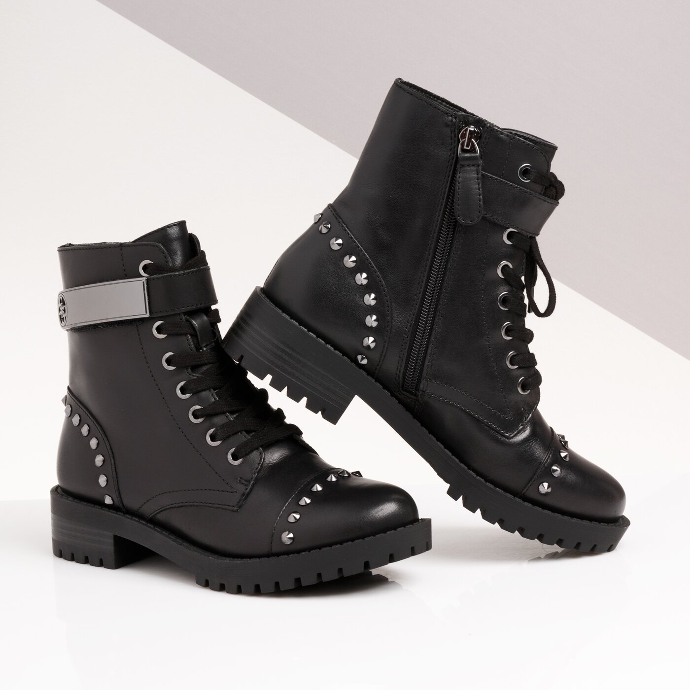 Damskie botki / sztyblety GUESS HALEIGH fl8hhilea10black kolor czarny