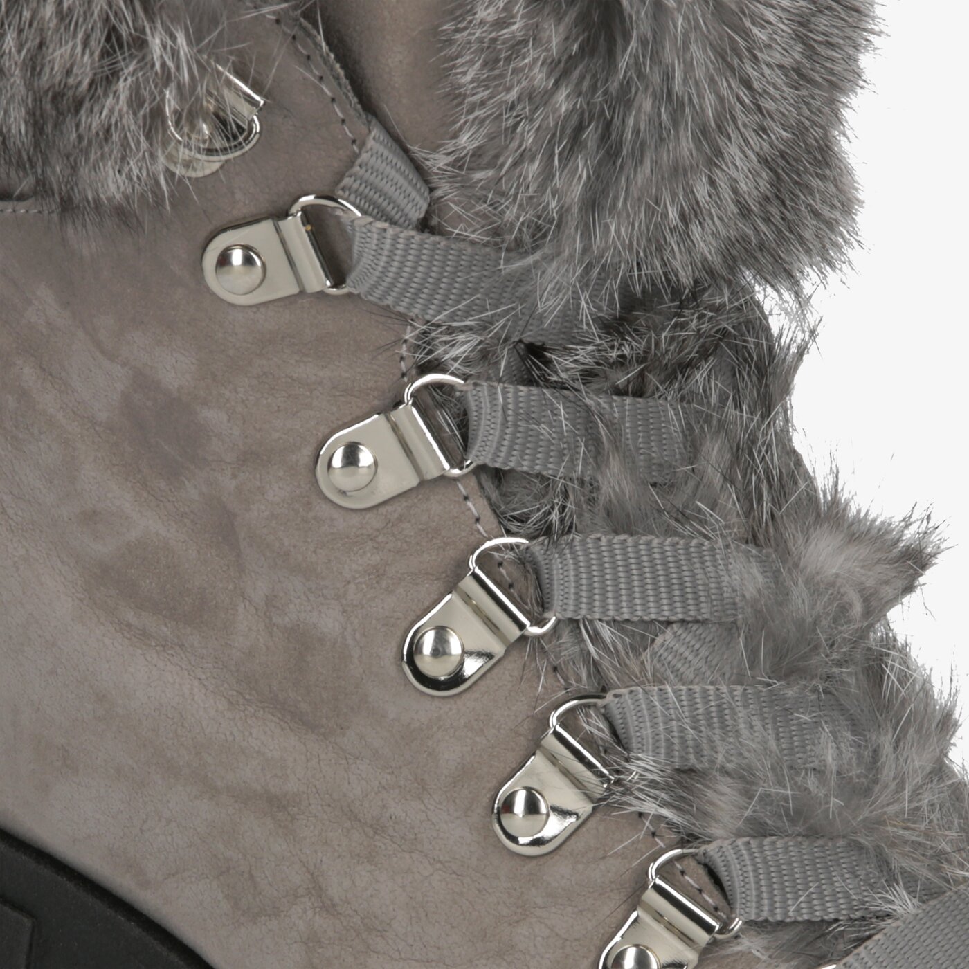 Damskie botki / sztyblety SYMBIOSIS SO FLUFFY  sywc219011 kolor szary