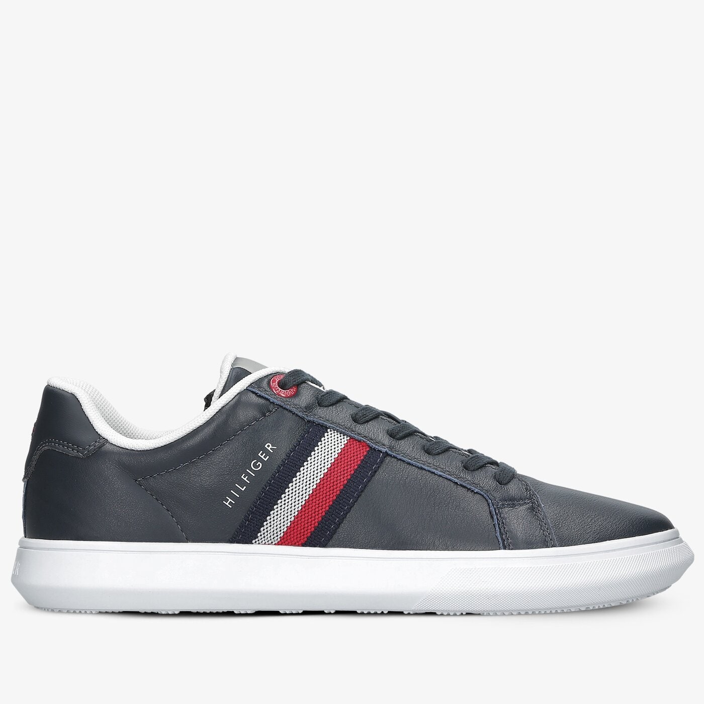 Męskie sneakersy (buty) TOMMY HILFIGER ESSENTIAL LEATHER CUPSOLE fm0fm03424dw5 kolor granatowy