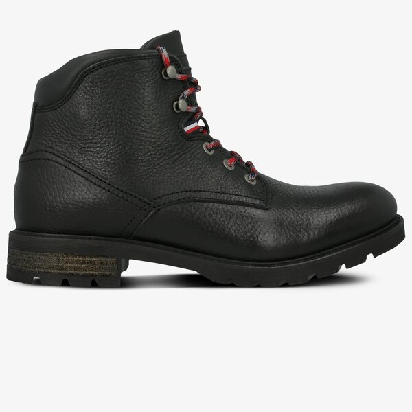 Męskie buty za kostkę TOMMY HILFIGER WINTER TEXTURED LEATHER BOOT fm0fm02430990 kolor czarny