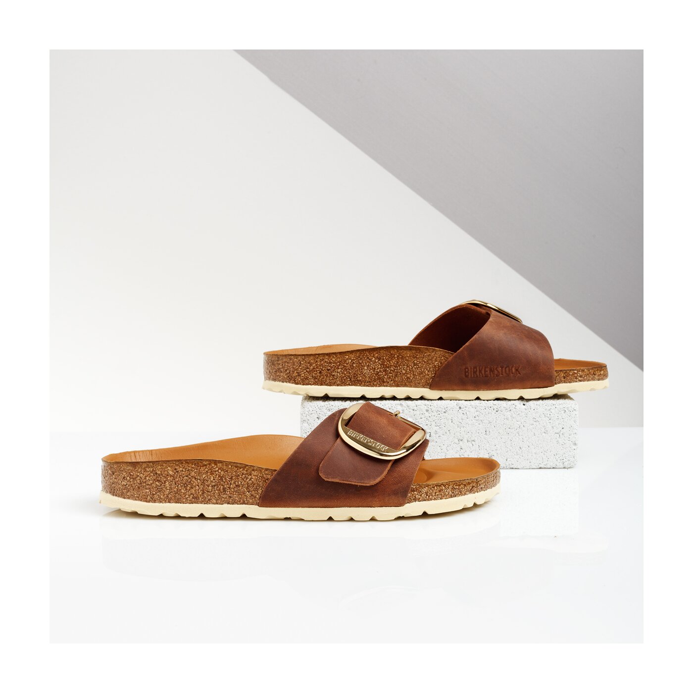 Damskie klapki BIRKENSTOCK MADRID BIG BUCKLE 1006525 kolor brązowy