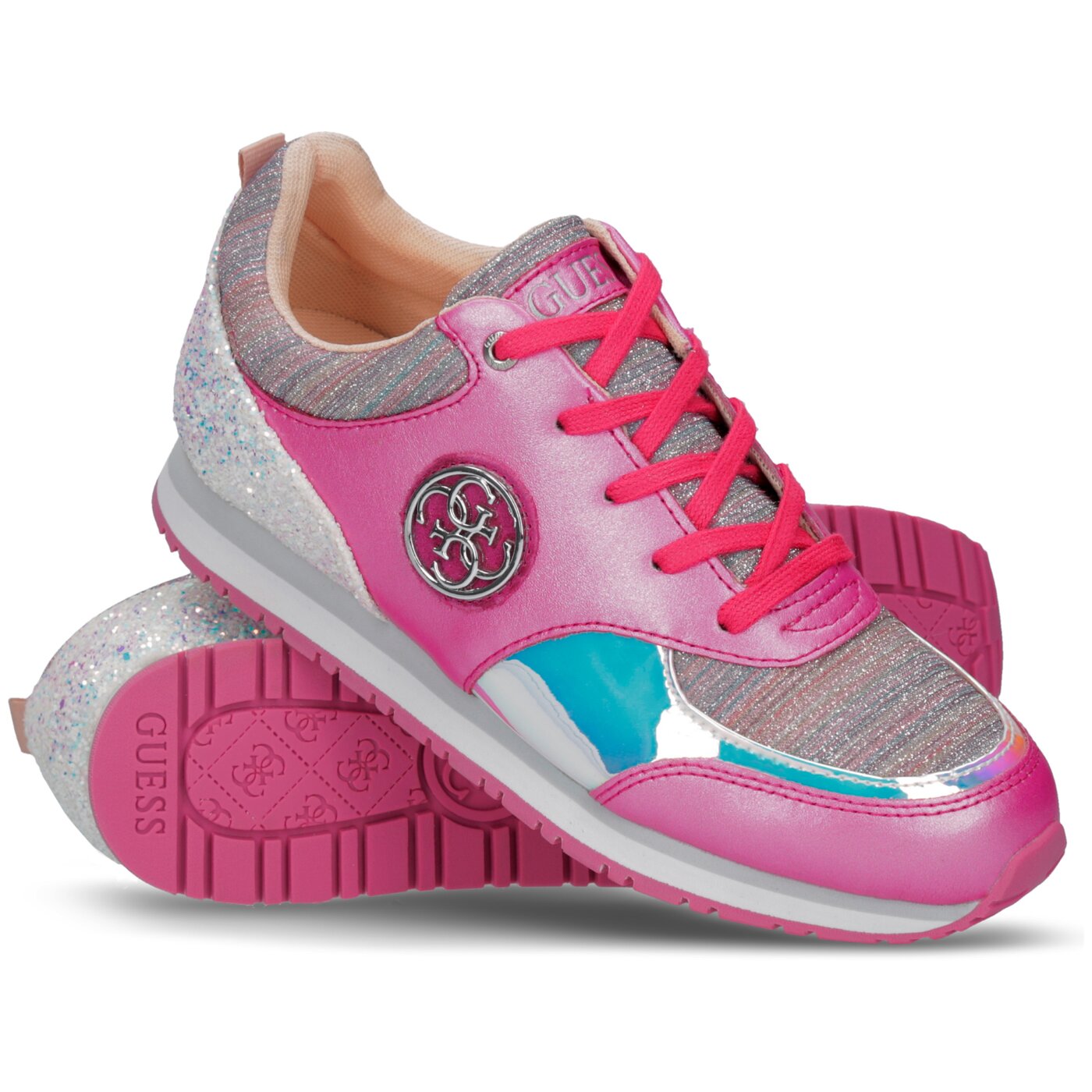 Damskie sneakersy (buty) GUESS REETA flrea1pat12pink kolor różowy