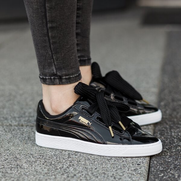 Damskie sneakersy (buty) PUMA BASKET HEART PATENT WN'S 36307301 kolor czarny