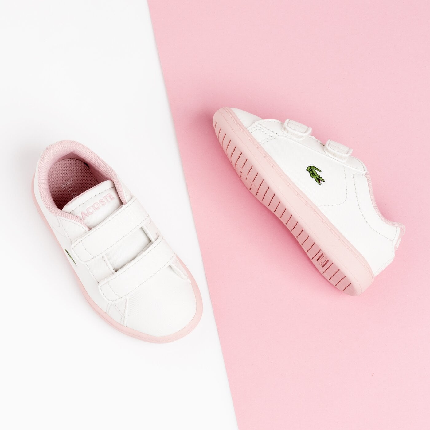Dziecięce sneakersy (buty) LACOSTE CARNABY EVO STRAP 1191SUI 737sui0005uh1 kolor biały