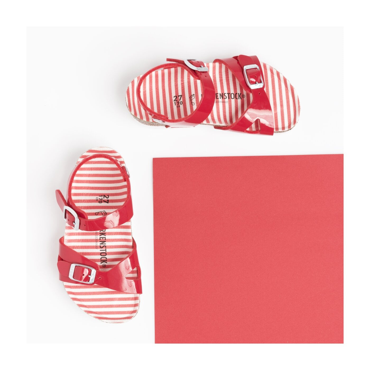 Dziecięce sandały / klapki BIRKENSTOCK RIO NAUTICAL STRIPES RED 1012719 kolor czerwony