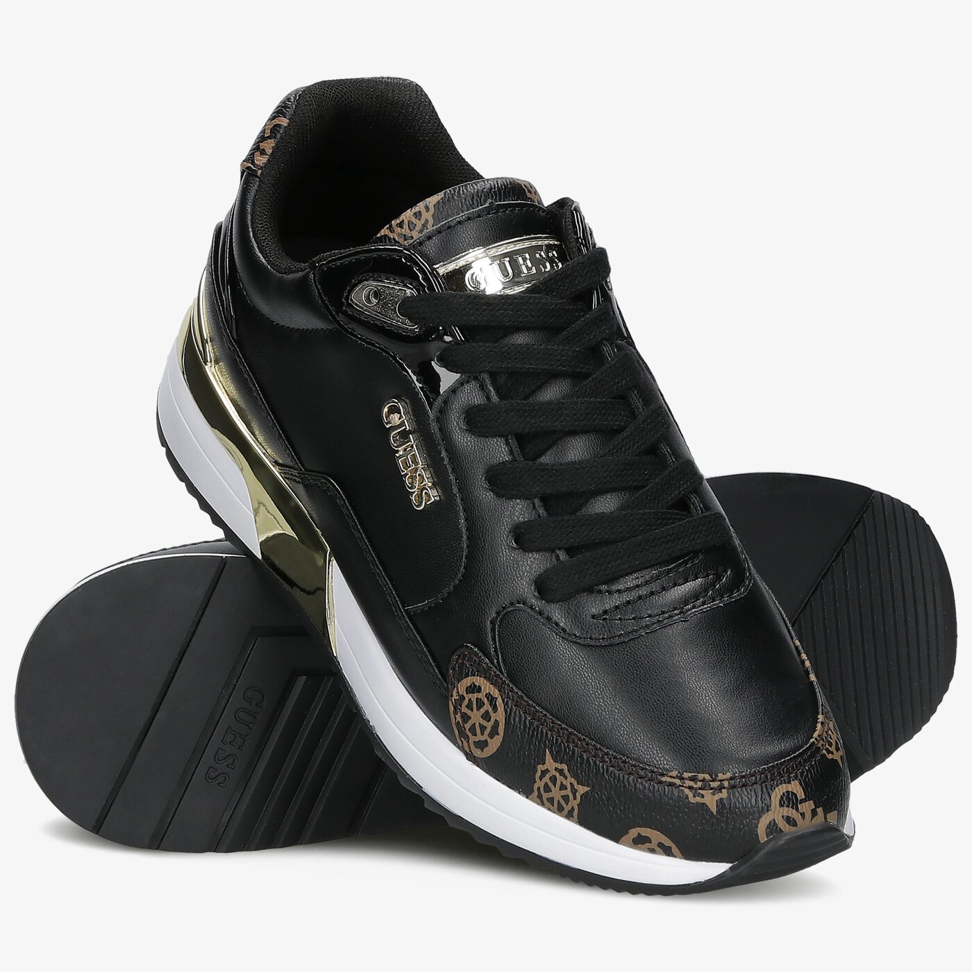 Damskie sneakersy (buty) GUESS MOXEA fl5moxfal12blkbr kolor czarny