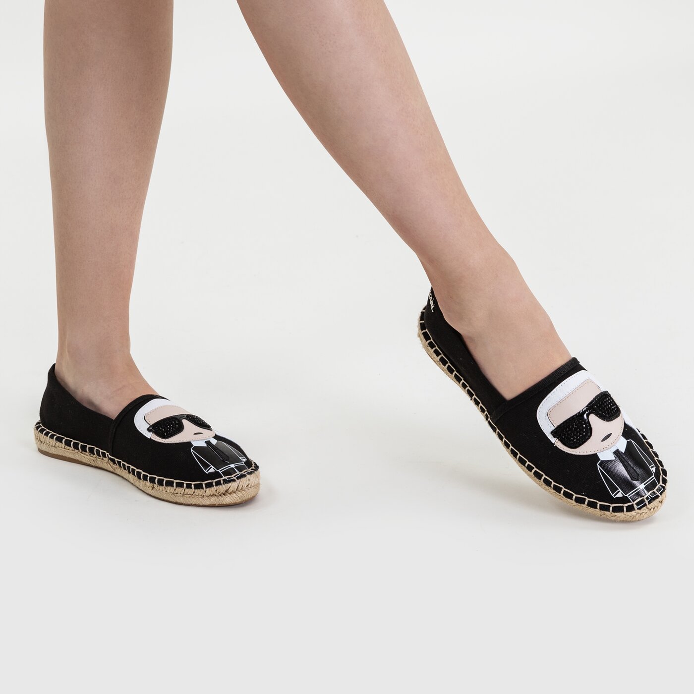 Damskie espadryle KARL LAGERFELD KAMINI KARL IKONIC SLIP ON kl80111400 kolor czarny