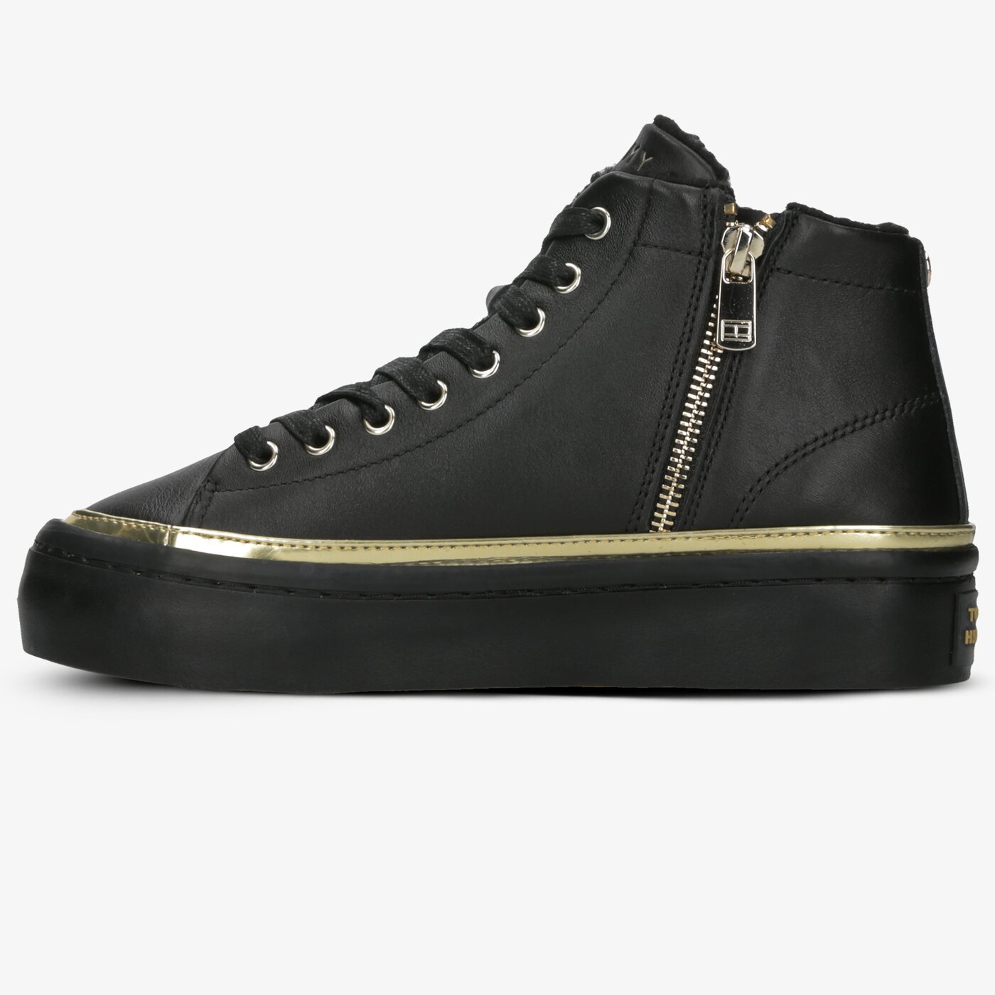 Damskie trampki TOMMY HILFIGER MIDCUT COSY LEATHER SNEAKER fw0fw04536bds kolor czarny