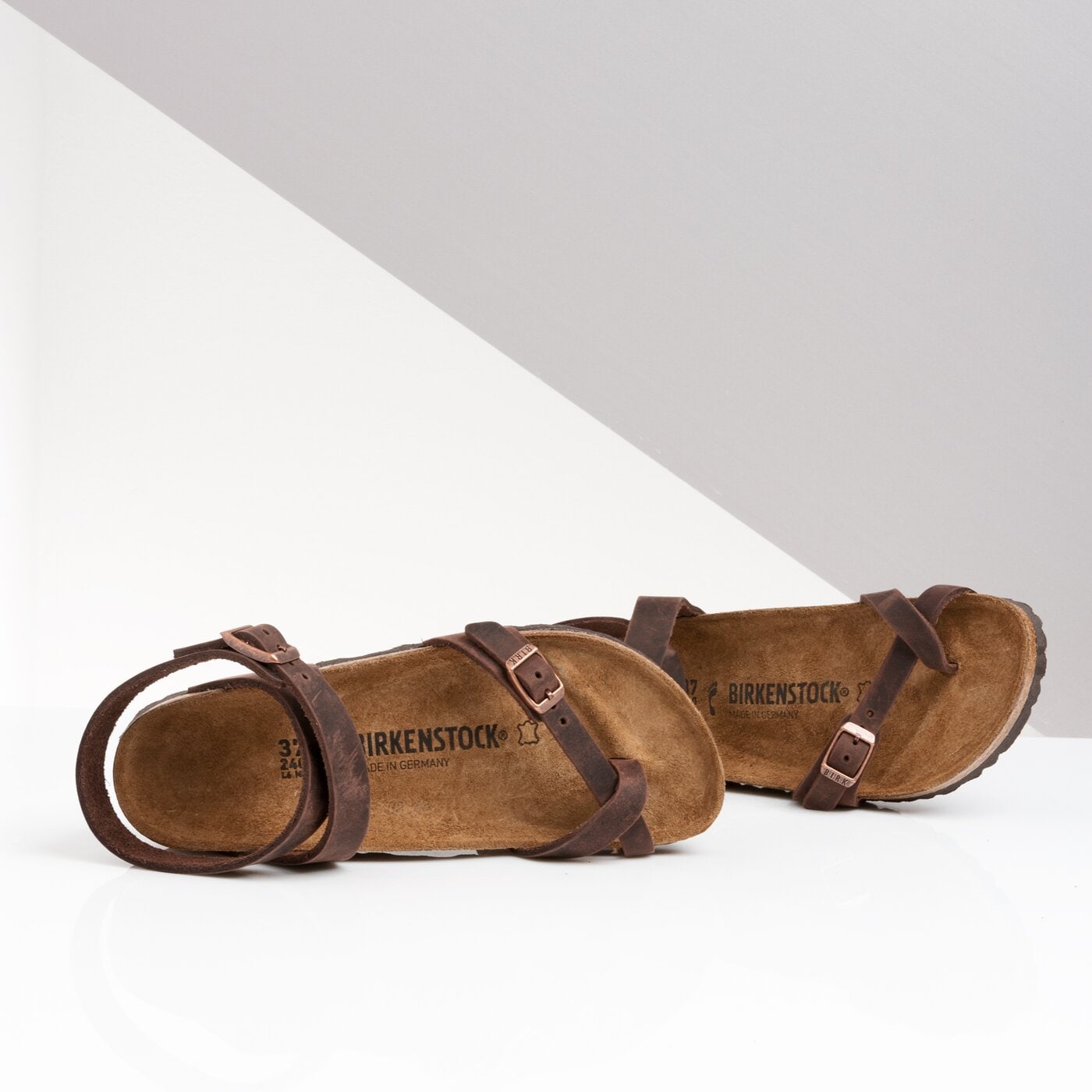 Damskie sandały BIRKENSTOCK YARA 13393 kolor brązowy