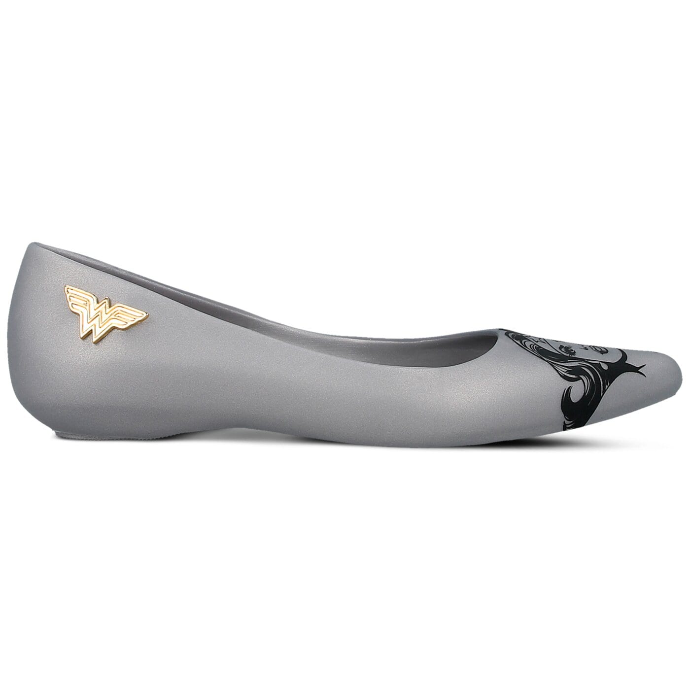 Damskie baleriny (buty) MELISSA GLAM + WONDER WOMAN 3222019577 kolor srebrny