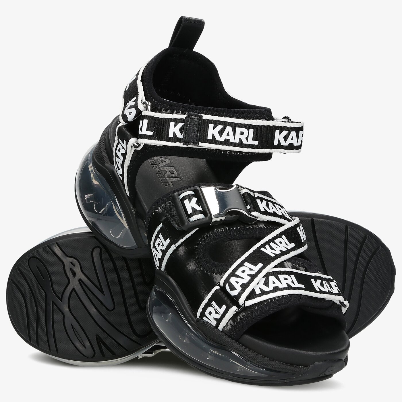 Damskie sandały KARL LAGERFELD VENTURA 2 ORBITAL RUN SANDAL kl6270540x kolor czarny