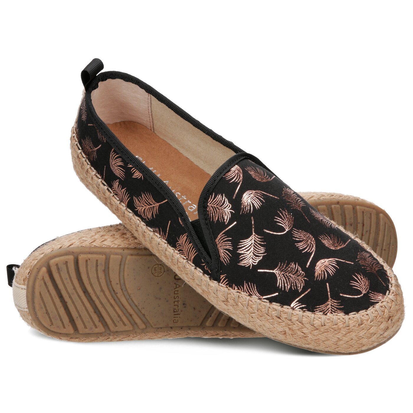 Damskie espadryle EMU GUM w11385blackfoilprint kolor czarny