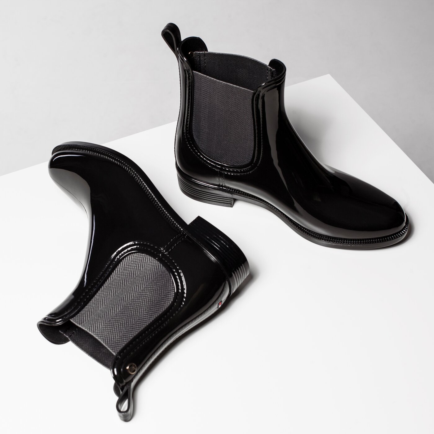 Damskie kalosze (buty gumowe) TOMMY HILFIGER O1285DETTE 6R fw56821556990 kolor czarny