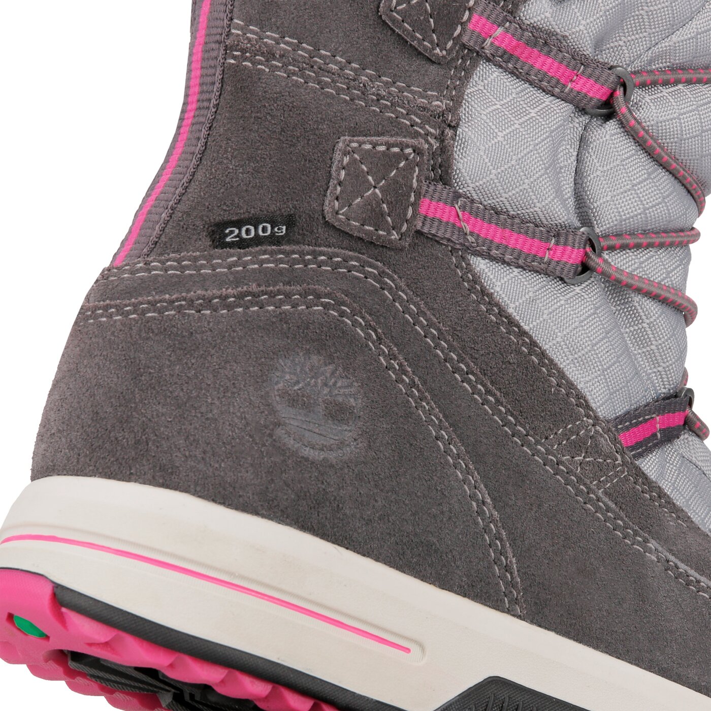 Dziecięce buty outdoor / trekkingowe TIMBERLAND SNOW STOMPER PULL ON WP a1uj7 kolor szary