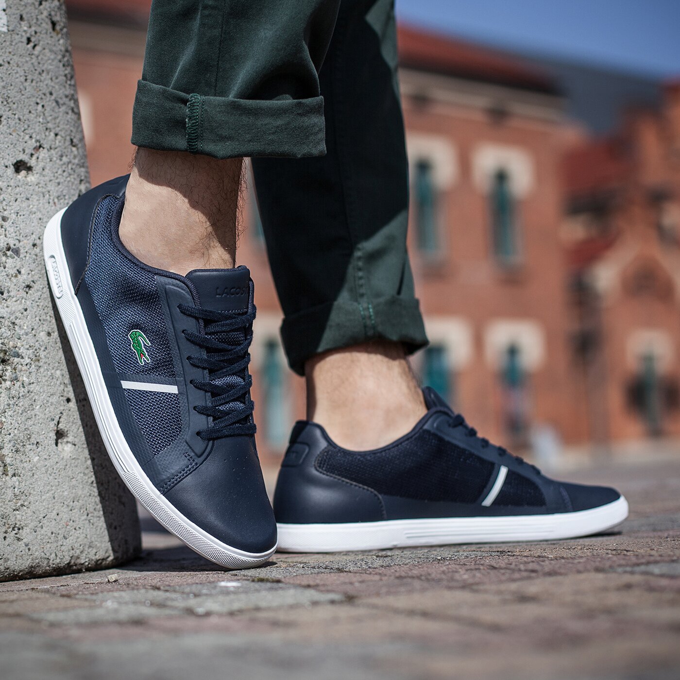 Męskie sneakersy (buty) LACOSTE STRIDEUR 116 1 731spm0013003 kolor granatowy