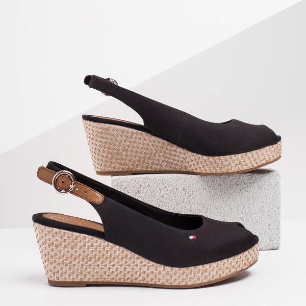 Damskie sandały TOMMY HILFIGER ELBA 39D2 ICONIC ELBA BASIC SLING BACK fw0fw04081990 kolor czarny