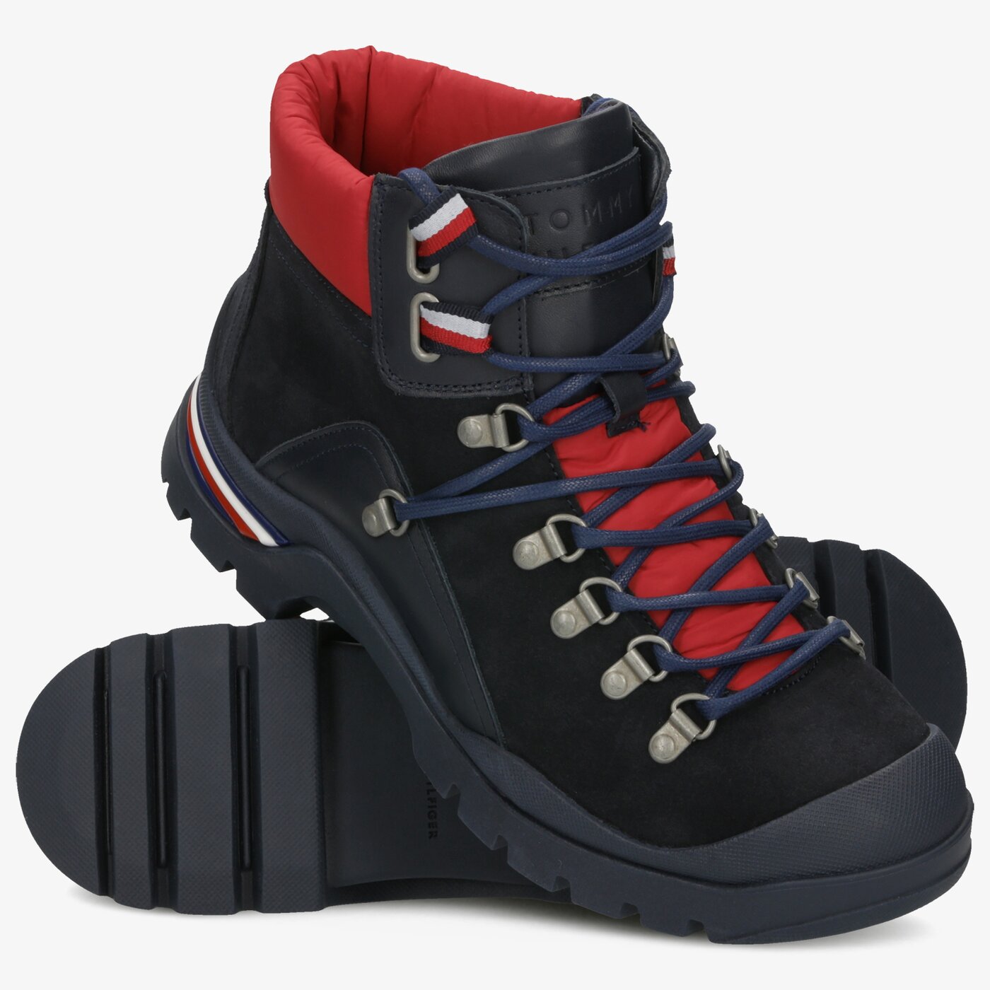 Męskie buty outdoor (trekkingowe) TOMMY HILFIGER CORPORATE OUTDOOR BOOT fm0fm02414403 kolor granatowy