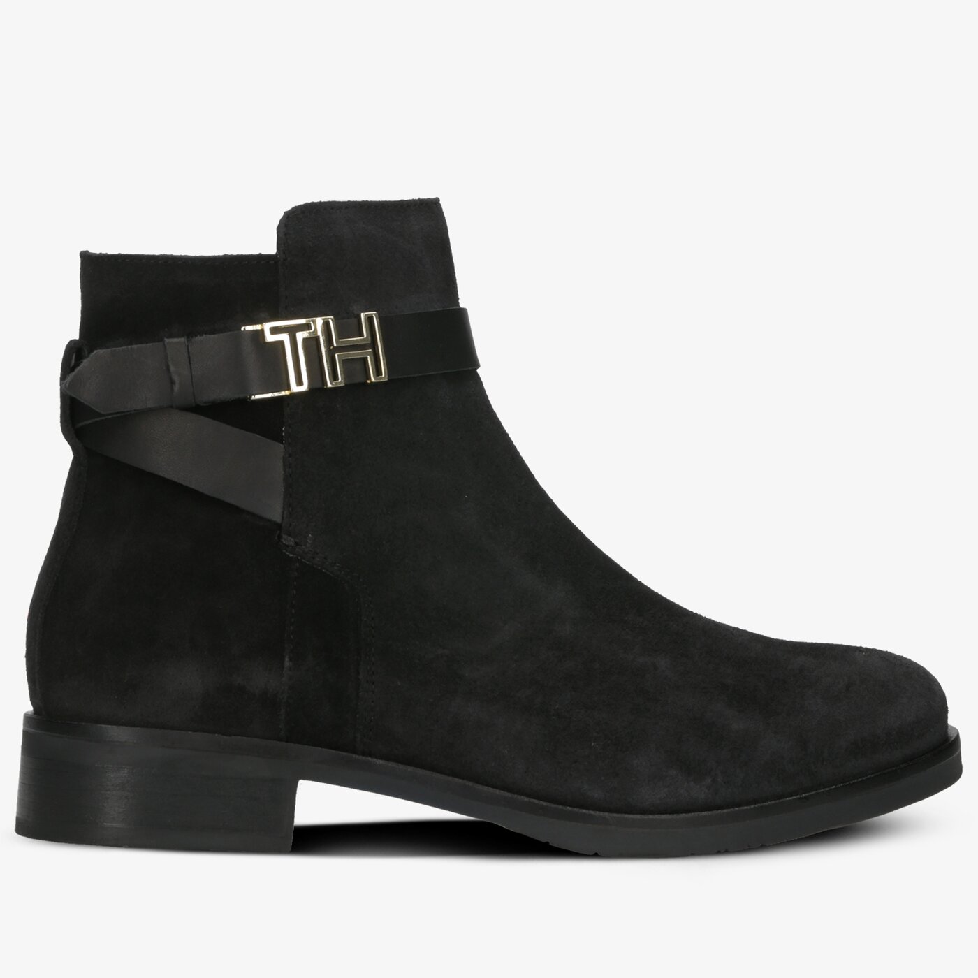 Damskie botki / sztyblety TOMMY HILFIGER TH HARDWARE FLAT BOOTIE fw0fw04277990 kolor czarny