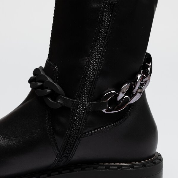 Damskie botki / sztyblety TAMARIS BOOTS CHAIN 1-1-25429-29 001 kolor czarny