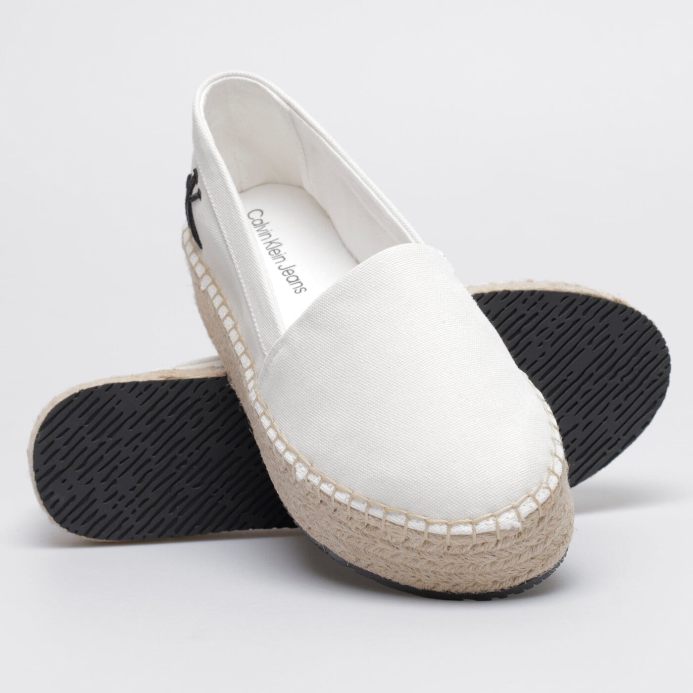 Damskie espadryle CALVIN KLEIN FLATFORM ESPADRILLE yw0yw00661yaf kolor biały