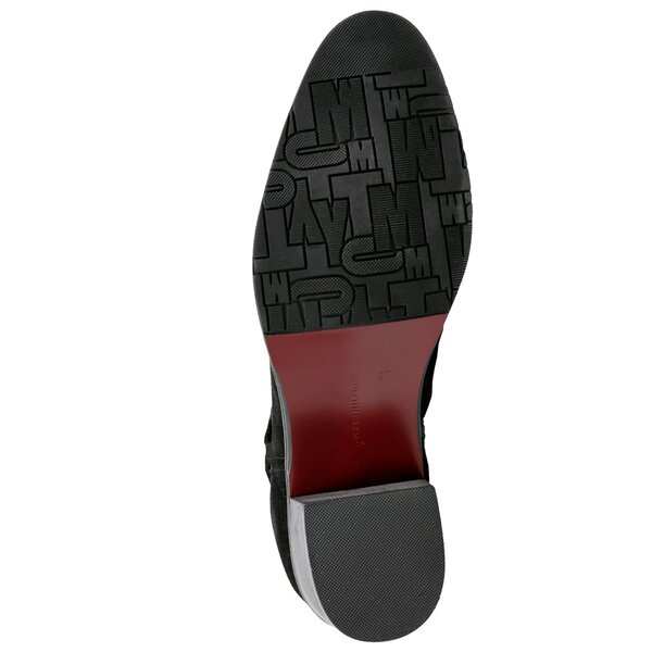 Damskie botki / sztyblety TOMMY HILFIGER TH BUCKLE MID HEEL BOOT SUEDE fw0fw03629990 kolor czarny